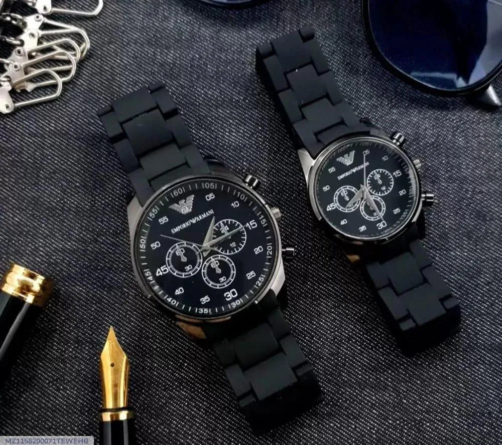Unisex Chronograph Watch – Stainless Steel Multi-Color Band | Couple's Timepiece 2026
