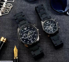 Unisex Chronograph Watch – Stainless Steel Multi-Color Band | Couple's Timepiece 2026