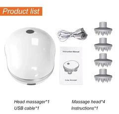 Electric Scalp Massager with Heat — Portable USB Rechargeable | 4 Massage Claws | 3 Modes | Deep Relaxation Wellness Tool 2026