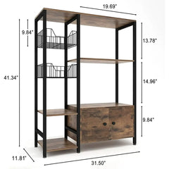 Premium Heavy-Duty Iron Kitchen Rack | Black Multi-Tier Storage Organizer 2026 – Large 101×45×85 cm