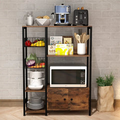 Premium Heavy-Duty Iron Kitchen Rack | Black Multi-Tier Storage Organizer 2026 – Large 101×45×85 cm
