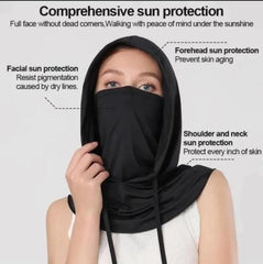 Sun Protection Face Mask – Breathable Nylon Cloth Mask for Men & Women | Black & Grey | XL