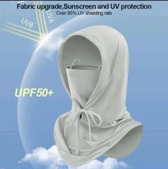 Sun Protection Face Mask – Breathable Nylon Cloth Mask for Men & Women | Black & Grey | XL