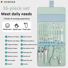 Premium Stainless Steel Mani Pedi Kit for Women | 2026 Nail Care Essentials – Stylish Leatherette Case