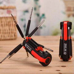 8-in-1 Stainless Steel Screwdriver Set – Portable Compact Multi-Bit Tool Kit | Black