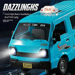 Remote Control Taxi Van for Kids – RC Van with LED Lights, Openable Doors & USB Rechargeable Battery | Indoor & Outdoor Play