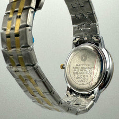 Men's Two-Tone Watch | Gold-Tone Textured Wave Dial | Day-Date Display | Stainless Steel Bracelet | Gift Box Pakistan