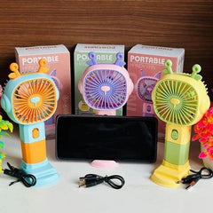 Premium Portable Rechargeable Fan with Stand | USB Mini Desk Fan – Fast Charge, Lightweight & Eco-Friendly