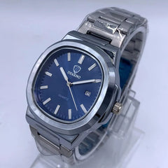 Unisex Royal Blue Quartz Watch – Stainless Steel Chain Strap | Water-Resistant Timepiece 2026