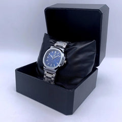 Unisex Royal Blue Quartz Watch – Stainless Steel Chain Strap | Water-Resistant Timepiece 2026
