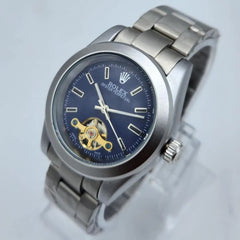 Automatic Self-Winding Men's Watch | Blue Sunray Dial | Open Heart Tourbillon Style | Oyster Bracelet Pakistan