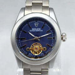 Automatic Self-Winding Men's Watch | Blue Sunray Dial | Open Heart Tourbillon Style | Oyster Bracelet Pakistan