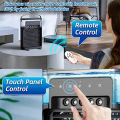 Portable Mini Air Cooler with Remote Control | Black | Water-Cooled Personal AC for Home & Office