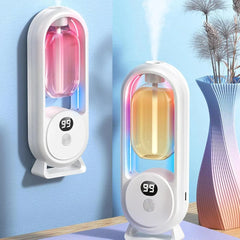 Portable USB Air Humidifier with LED Light – Quiet Mist, Digital Display & Sleek White Design | Bedroom, Office & Living Room