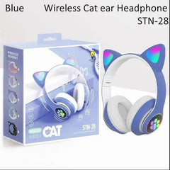 Wireless Cat Ear LED Headphones – Bluetooth, Multicolor Glowing Paw Design for Teens & Young Adults