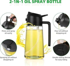 Premium Glass Oil Bottle – 50ml Spray | Leak-Proof Kitchen Oil Dispenser