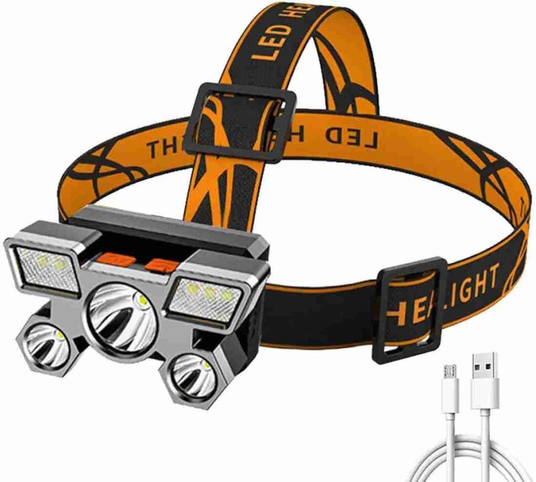 20W USB Rechargeable LED Headlamp – 3 Light Modes, Hands-Free & Waterproof Head Torch