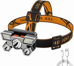 20W USB Rechargeable LED Headlamp – 3 Light Modes, Hands-Free & Waterproof Head Torch