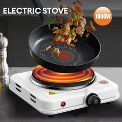 Portable Electric Stove Cooktop Burner 500W/1000W – 5 Power Levels | Countertop Single Burner for Tea, Coffee, Cooking & More | Stainless Steel Multifunction Hot Plate