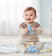 Baby Rattles Toy Set | 4-Piece Easy-Grip Sensory Rattles | Soft Pastel Colors | Newborn & Infant Toy