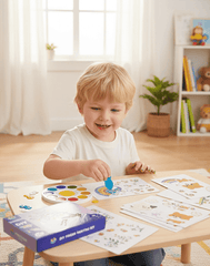 DIY Finger Painting Art Kit – Animal Edition | 12 Color Ink Pads & 16 Animal Cards | Ages 3+ | Kids Art & Craft