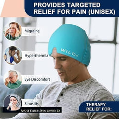 Migraine Relief Gel Icing Cap — Hot & Cold Therapy for Headache, Sinus & Puffy Eyes