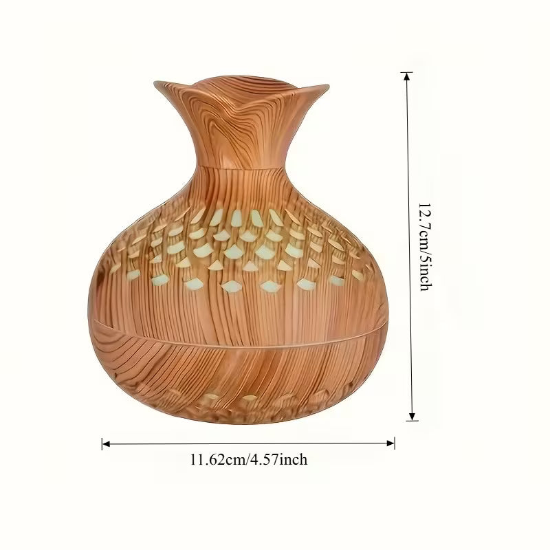 A Dual-spray Mode USB-powered Humidifier Featuring a Wooden Exterior Design with an Elegant and Sophisticated Style That Creates a Rich Ambiance. Its Dual-spray Modes Cater to Various Humidification Needs, While the High-quality Mist Effectively