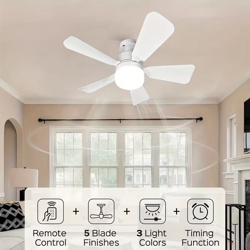 Small Socket Fan Light with Remote Control