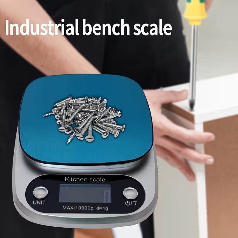 1pc 10kg Large Capacity, Accurate to 1g/5kg Capacity, Accurate to 0.1g Electronic Kitchen Scale, Suitable for Baking, Food Weighing | One-Touch Reset, Unit Switch, LCD Display, Auto-Off Feature, Battery Operated (AAA Not Included)