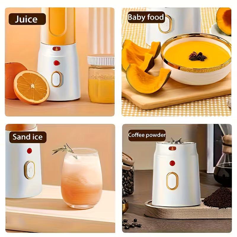 Electric Juicer And Portable Juice Cup Combo - a Portable USB Rechargeable Blender, Manual Juicer for Smoothies, Juices, And Milkshakes, Multifunctional Dual Cup Set, Perfect for Home, Gym, Students, Dorms, Offices, And Outdoor Use