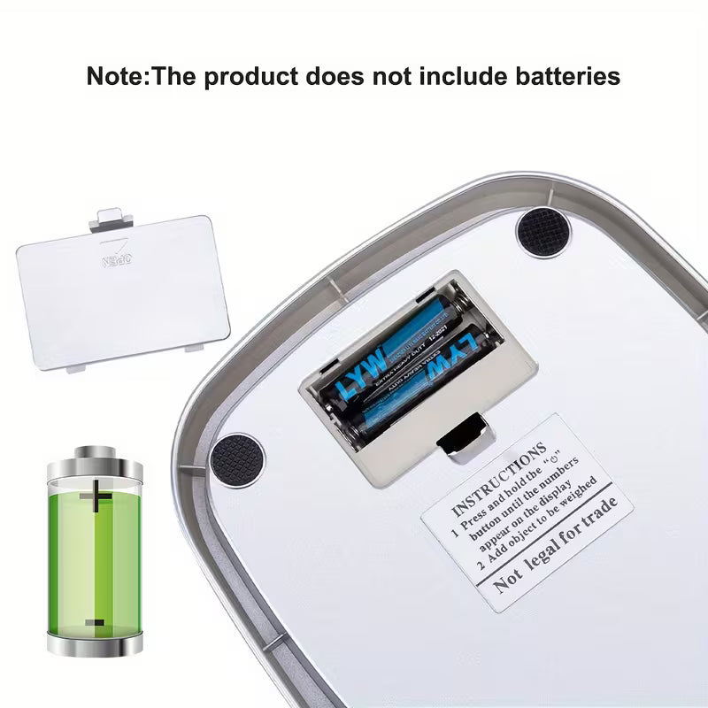 1pc 10kg Large Capacity, Accurate to 1g/5kg Capacity, Accurate to 0.1g Electronic Kitchen Scale, Suitable for Baking, Food Weighing | One-Touch Reset, Unit Switch, LCD Display, Auto-Off Feature, Battery Operated (AAA Not Included)