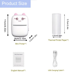 Portable Pocket Printer – Bluetooth Wireless, Fast Charging & Compact Design | Print Notes, Labels & Photos | Pink & White
