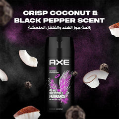 AXE Excite 48H Deodorant Body Spray 150ml | Aluminum-Free Coconut & Black Pepper