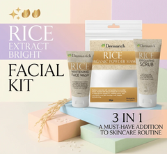 Dermarich Rice Extract Bright Facial Kit 3-in-1 – Face Wash, Powder Mask & Exfoliating Scrub | 2026 Skincare Essential