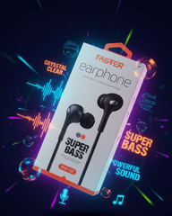Faster Super Bass Wired Earphones – High Fidelity Stereo Sound, Built-In Mic & Volume Control | Everyday In-Ear Earphones