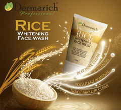 Dermarich Professional Rice Whitening Face Wash 120ml – Deep Cleansing, Brightening & Oil Control | 2026 Skincare Essential