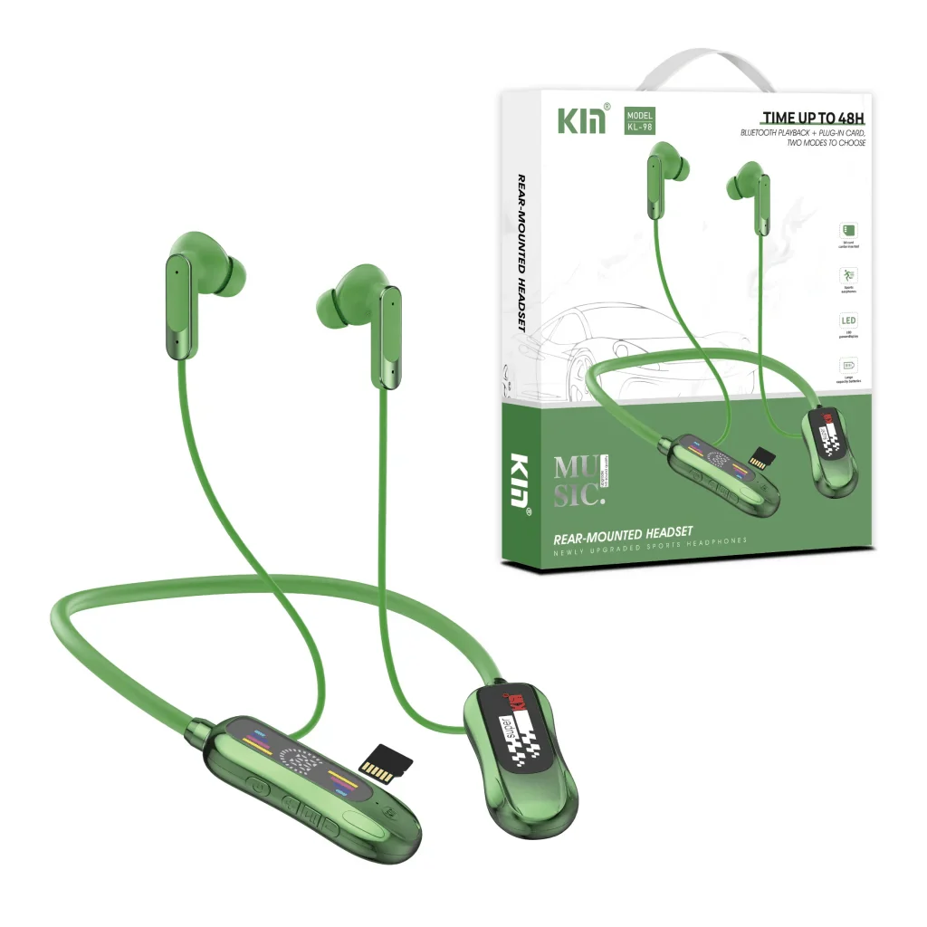 KIN KL-98 Rear-Mounted Bluetooth Neckband Headset – 48H Battery & Dual ...
