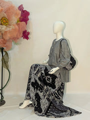 Grey Tunic & Printed Palazzo Set | Women's Co-Ord Two-Piece Outfit