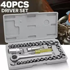 Aiwa 40-Piece Socket Wrench Set – Ratchet & Socket Kit with Case