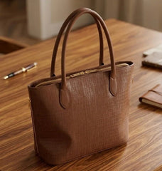 Elegant Croc Texture Tote Handbag for Women