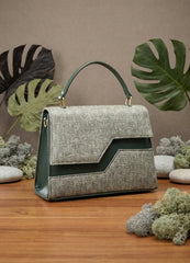 Elegant Textured Flap Handbag for Women – Geometric Top Handle Bag