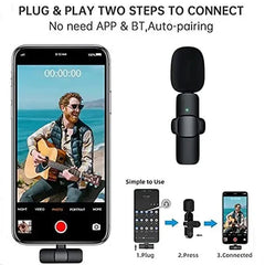 K8 3-in-1 Wireless Lavalier Microphone | Noise Reduction Clip-On Mic