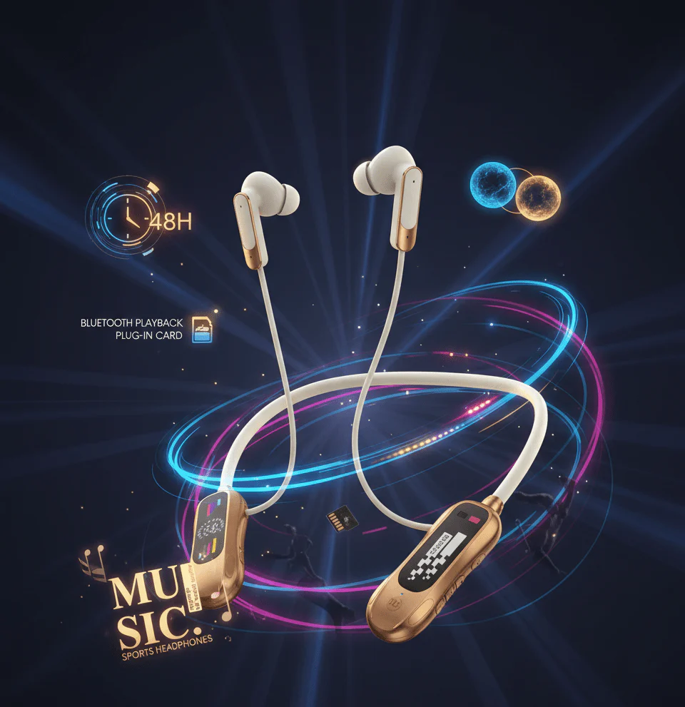 KIN KL-98 Rear-Mounted Bluetooth Neckband Headset – 48H Battery & Dual ...