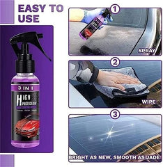 3-in-1 Ceramic Car Coating Spray | Clean, Polish & Protect in One Step