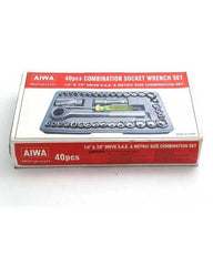 Aiwa 40-Piece Socket Wrench Set – Ratchet & Socket Kit with Case