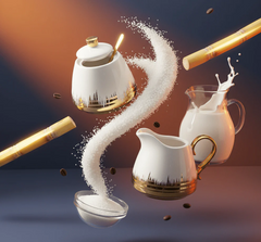 Ceramic Sugar & Milk Pot Set | Elegant White & Gold Tea Coffee Serving Set