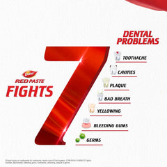 Dabur Red Ayurvedic Toothpaste – Fights 7 Dental Problems | Clinically Proven Herbal Formula | 100g & 200g | Family Pack