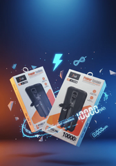 J-Cell Power Bank 10000mAh | 22.5W PD Fast Charging with Built-In Cables