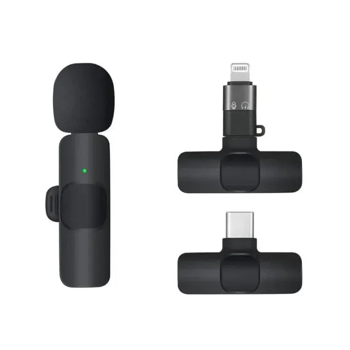 K8 3-in-1 Wireless Lavalier Microphone | Noise Reduction Clip-On Mic