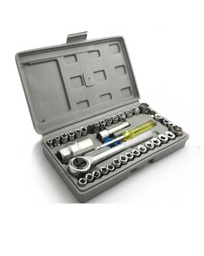 Aiwa 40-Piece Socket Wrench Set – Ratchet & Socket Kit with Case
